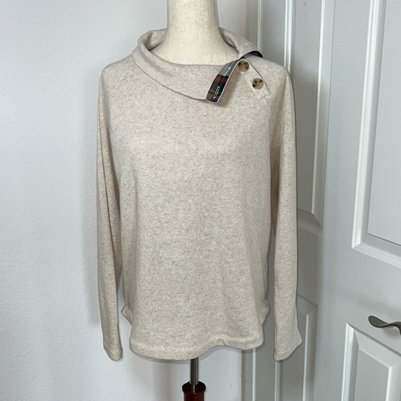 J. Crew‎ Cream Cowl Neck Sweater with Relaxed Fit - Picture 1 of 14